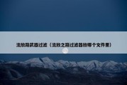 流放路武器过滤（流放之路过滤器放哪个文件里）