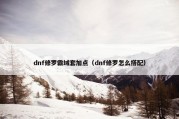 dnf修罗霸域套加点（dnf修罗怎么搭配）