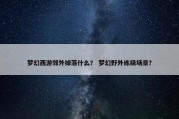 梦幻西游郊外掉落什么？ 梦幻野外练级场景？
