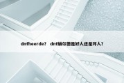 dnfheerde？ dnf赫尔德是好人还是坏人？
