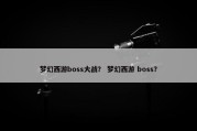 梦幻西游boss大战？ 梦幻西游 boss？