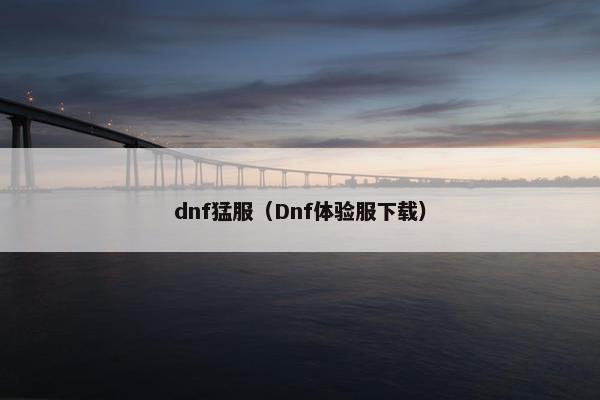 dnf猛服（Dnf体验服下载）