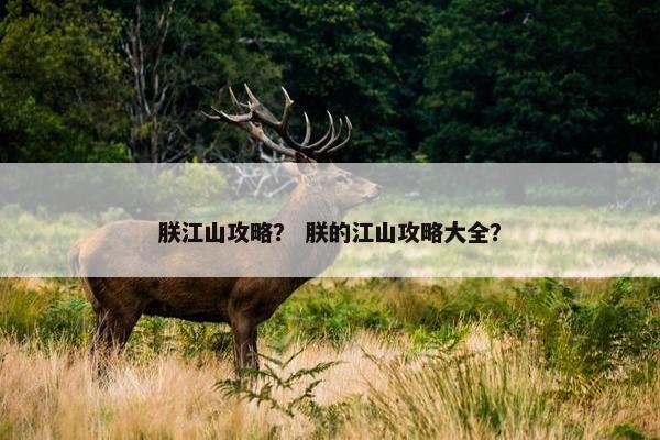 朕江山攻略？ 朕的江山攻略大全？