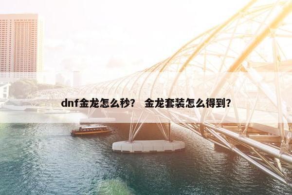 dnf金龙怎么秒？ 金龙套装怎么得到？