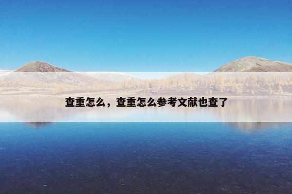 查重怎么，查重怎么参考文献也查了