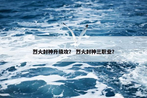 烈火封神升级攻？ 烈火封神三职业？