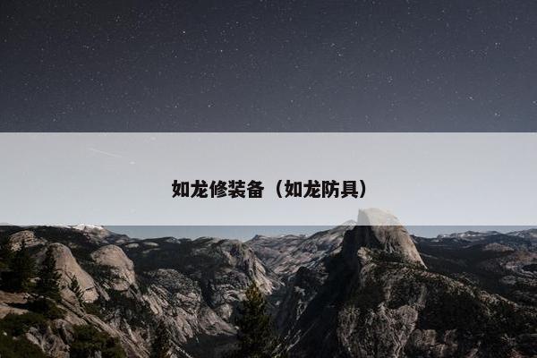 如龙修装备（如龙防具）