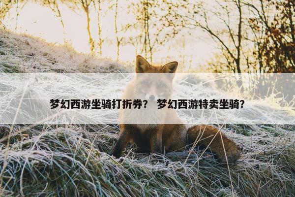 梦幻西游坐骑打折券？ 梦幻西游特卖坐骑？