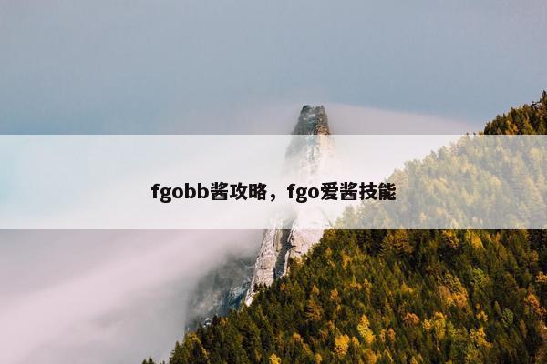 fgobb酱攻略，fgo爱酱技能