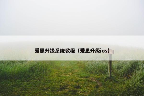爱思升级系统教程（爱思升级ios）