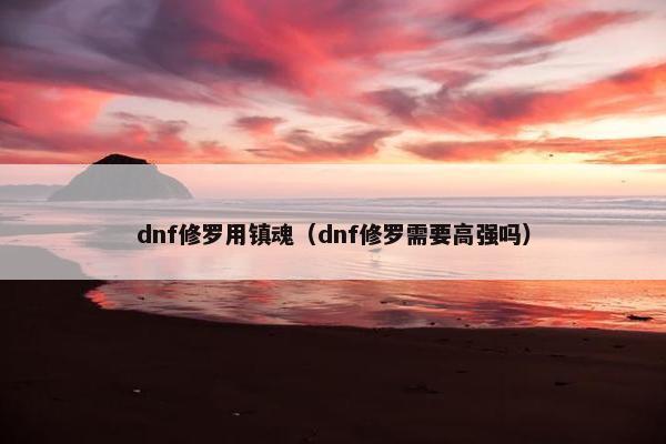 dnf修罗用镇魂（dnf修罗需要高强吗）