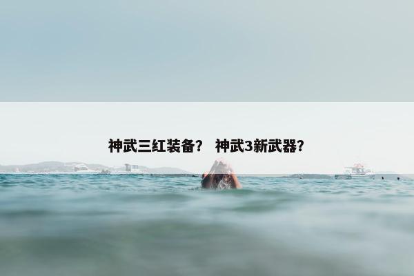神武三红装备？ 神武3新武器？