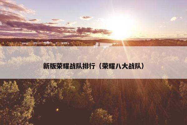 新版荣耀战队排行（荣耀八大战队）