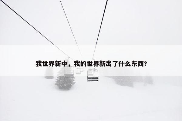 我世界新中，我的世界新出了什么东西?
