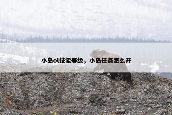 小岛ol技能等级，小岛任务怎么开