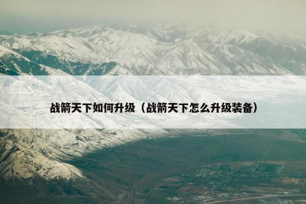 战箭天下如何升级（战箭天下怎么升级装备）