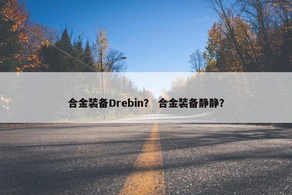合金装备Drebin？ 合金装备静静？