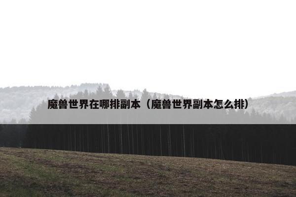 魔兽世界在哪排副本（魔兽世界副本怎么排）