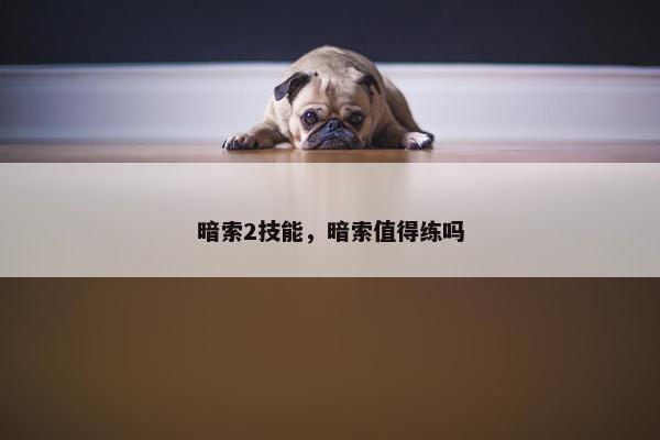 暗索2技能，暗索值得练吗