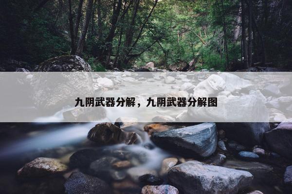 九阴武器分解，九阴武器分解图
