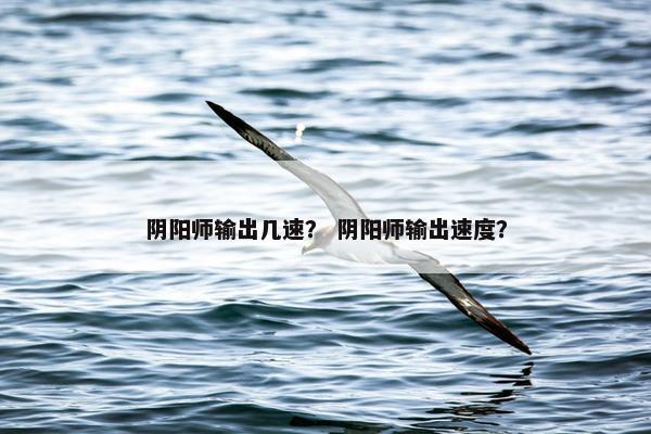 阴阳师输出几速？ 阴阳师输出速度？
