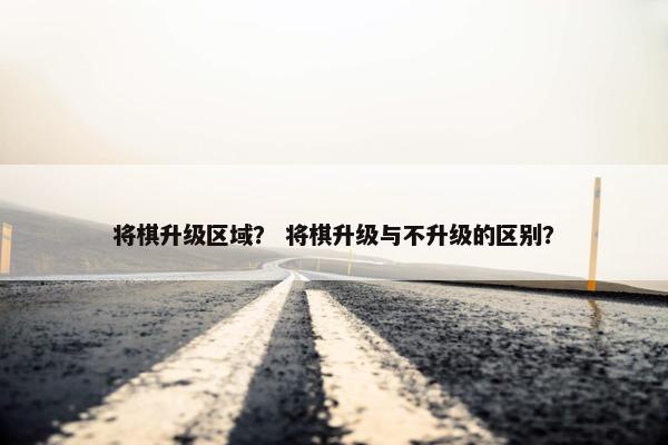 将棋升级区域？ 将棋升级与不升级的区别？