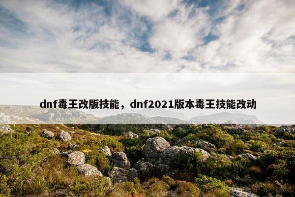 dnf毒王改版技能，dnf2021版本毒王技能改动