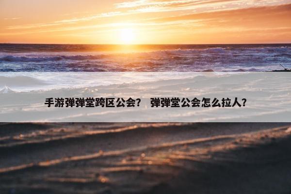 手游弹弹堂跨区公会？ 弹弹堂公会怎么拉人？