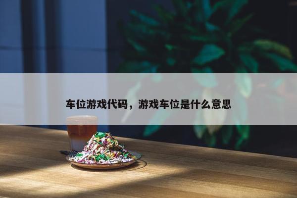 车位游戏代码，游戏车位是什么意思