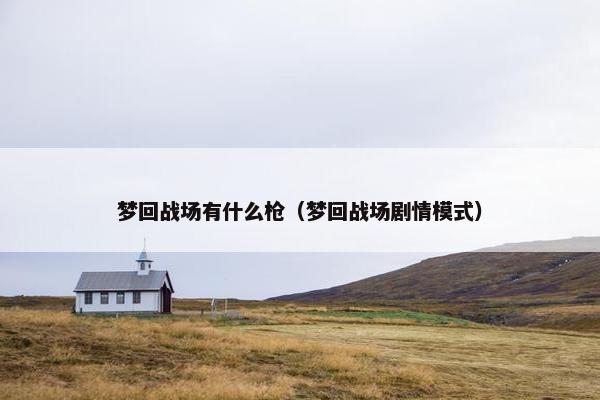梦回战场有什么枪（梦回战场剧情模式）