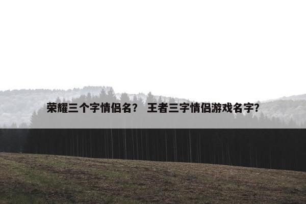 荣耀三个字情侣名？ 王者三字情侣游戏名字？