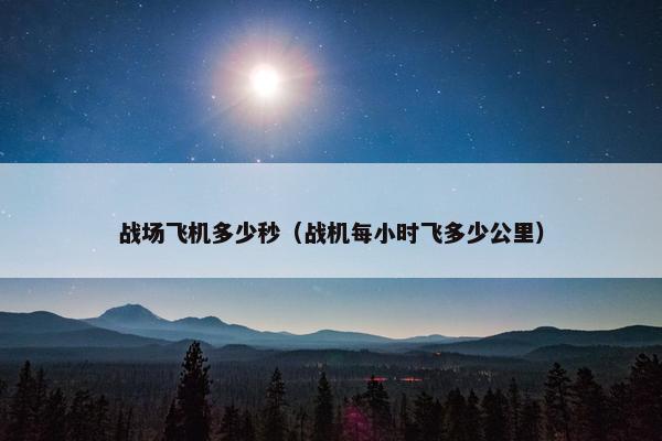 战场飞机多少秒（战机每小时飞多少公里）