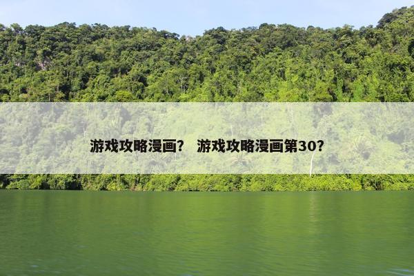 游戏攻略漫画？ 游戏攻略漫画第30？