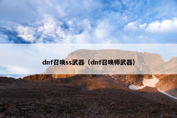 dnf召唤ss武器（dnf召唤师武器）