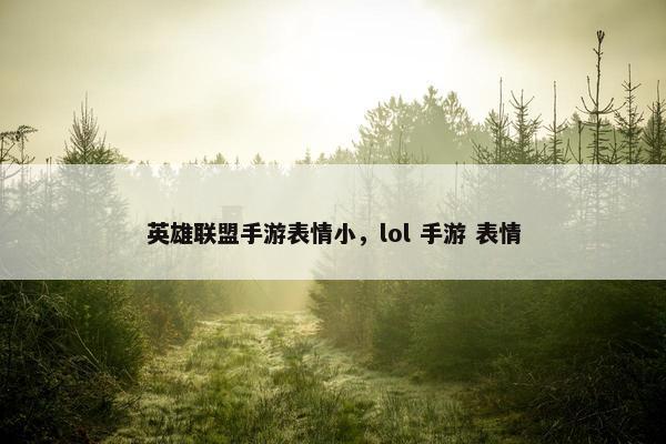 英雄联盟手游表情小，lol 手游 表情