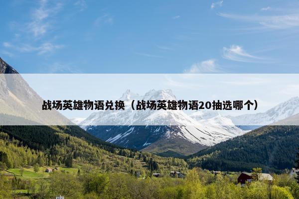 战场英雄物语兑换（战场英雄物语20抽选哪个）
