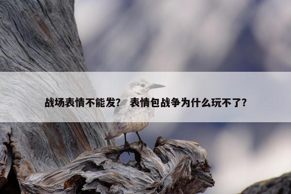 战场表情不能发？ 表情包战争为什么玩不了？