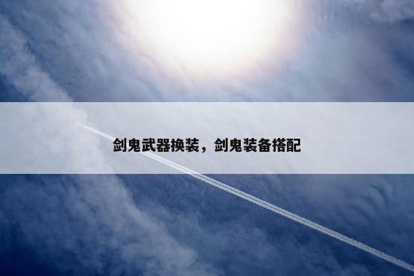 剑鬼武器换装，剑鬼装备搭配