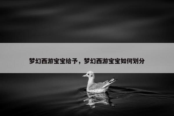 梦幻西游宝宝给予，梦幻西游宝宝如何划分