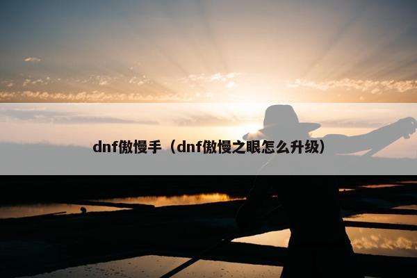 dnf傲慢手（dnf傲慢之眼怎么升级）