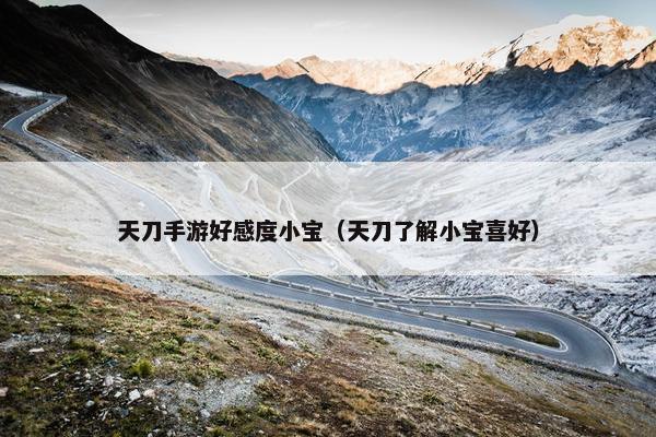 天刀手游好感度小宝（天刀了解小宝喜好）