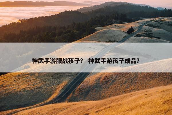 神武手游服战孩子？ 神武手游孩子成品？