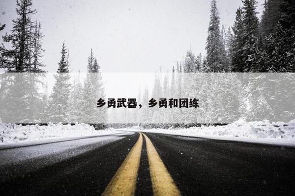 乡勇武器，乡勇和团练