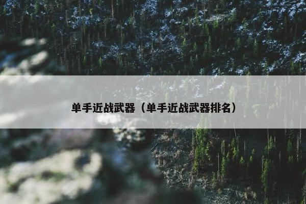 单手近战武器（单手近战武器排名）