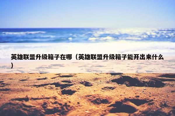 英雄联盟升级箱子在哪（英雄联盟升级箱子能开出来什么）