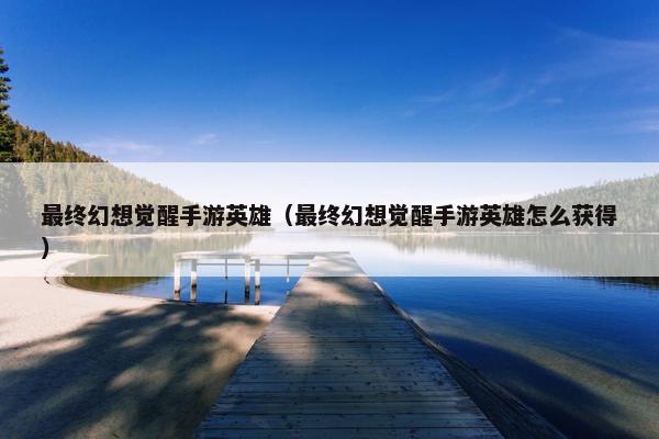 最终幻想觉醒手游英雄（最终幻想觉醒手游英雄怎么获得）
