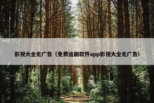 影视大全无广告（免费追剧软件app影视大全无广告）