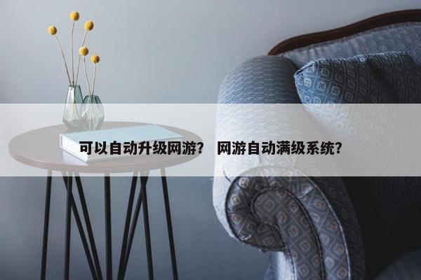 可以自动升级网游？ 网游自动满级系统？