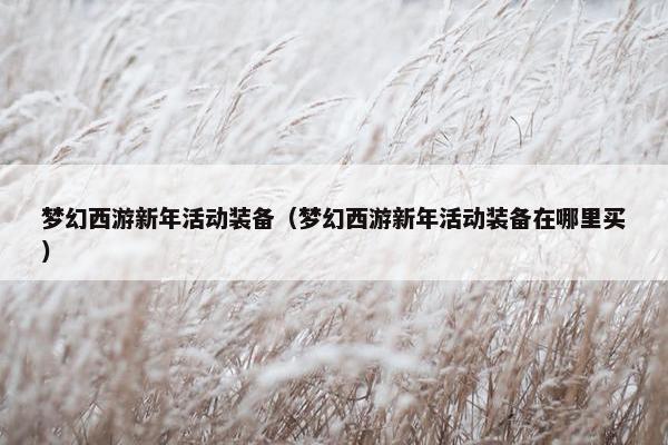 梦幻西游新年活动装备（梦幻西游新年活动装备在哪里买）