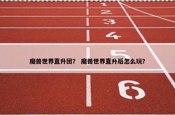 魔兽世界直升团？ 魔兽世界直升后怎么玩？